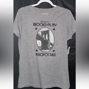 Aeropostale Heather Gray Brooklyn Graphic Tee xl new